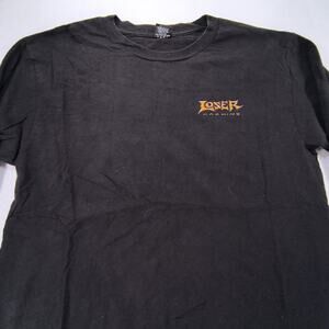 Loser Machine Crew Neck Long Sleeve Graphic T Shirt Mens Size Large L Black